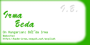 irma beda business card